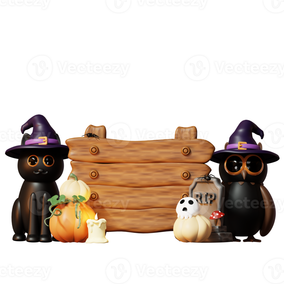 3D Happy Halloween Illustration png