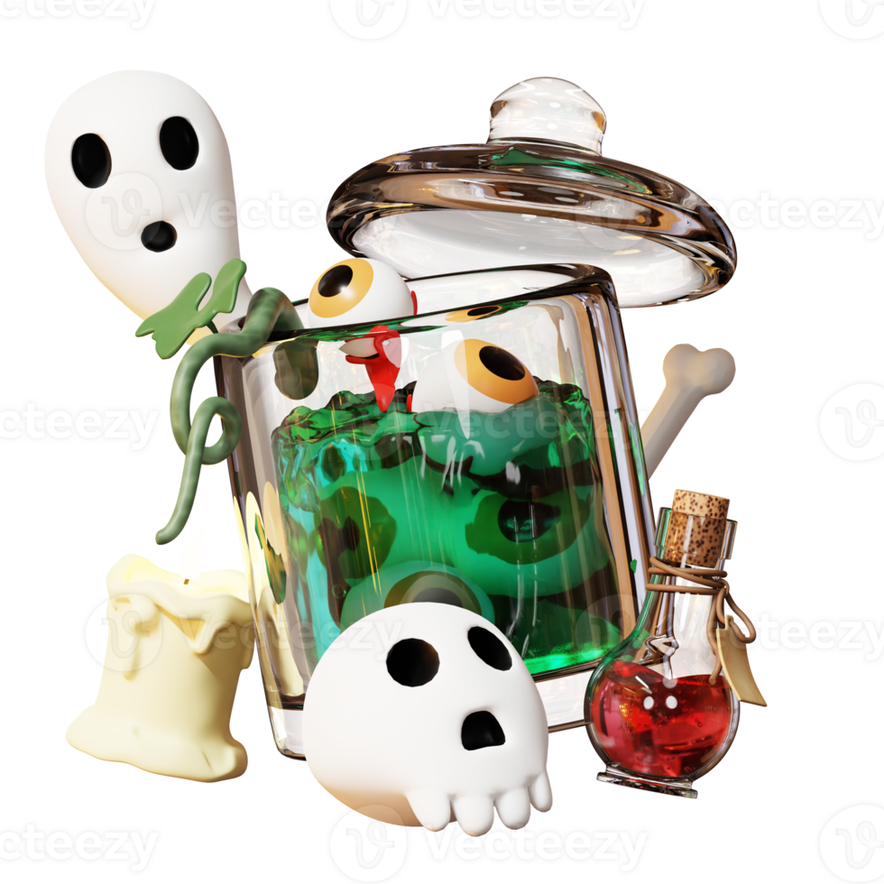 3d content Halloween illustration png