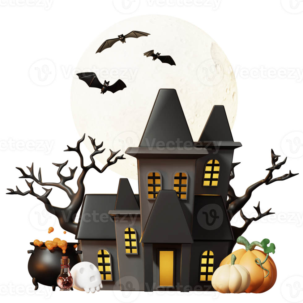 3D Happy Halloween Illustration png
