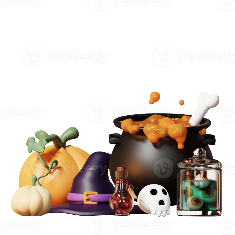 3D Happy Halloween Illustration png