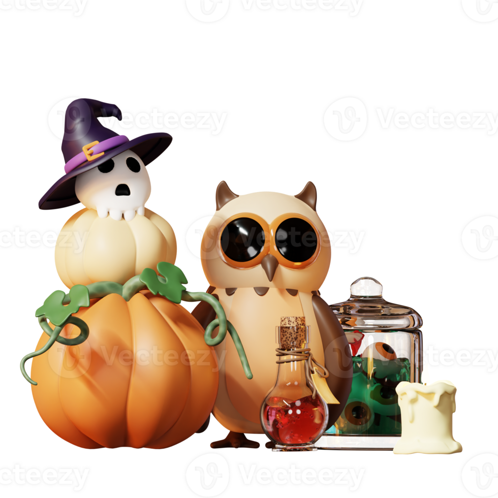 3D Happy Halloween Illustration png