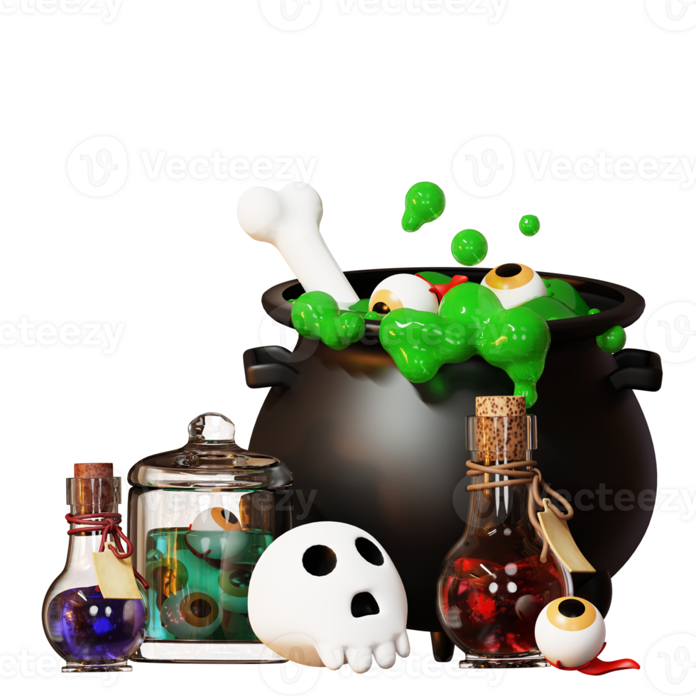 3D Happy Halloween Illustration png