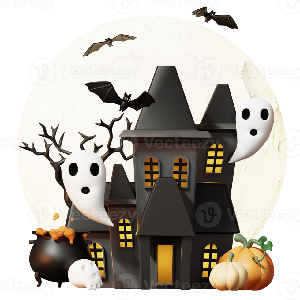 3D Happy Halloween Illustration png