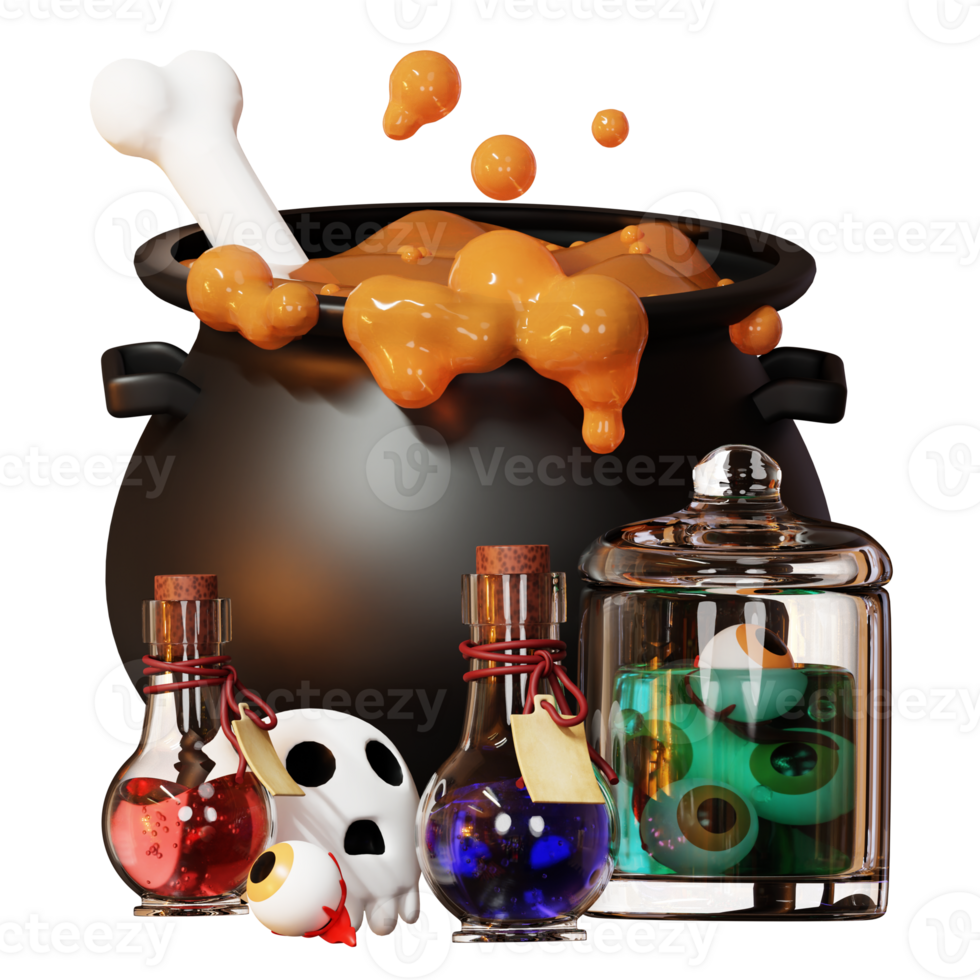 3D Happy Halloween Illustration png