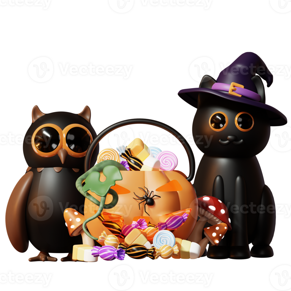 3d contento Halloween illustrazione png