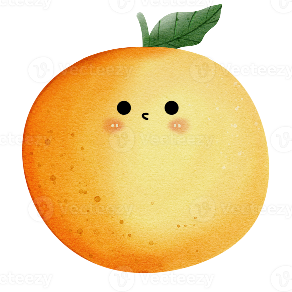 acuarela ilustración de linda naranja Fruta caracteres png