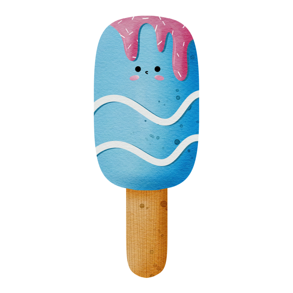 Cute ice cream cones with fun faces png
