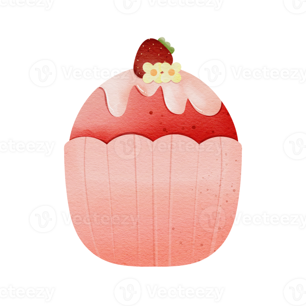 Cupcakes with fresh strawberry png