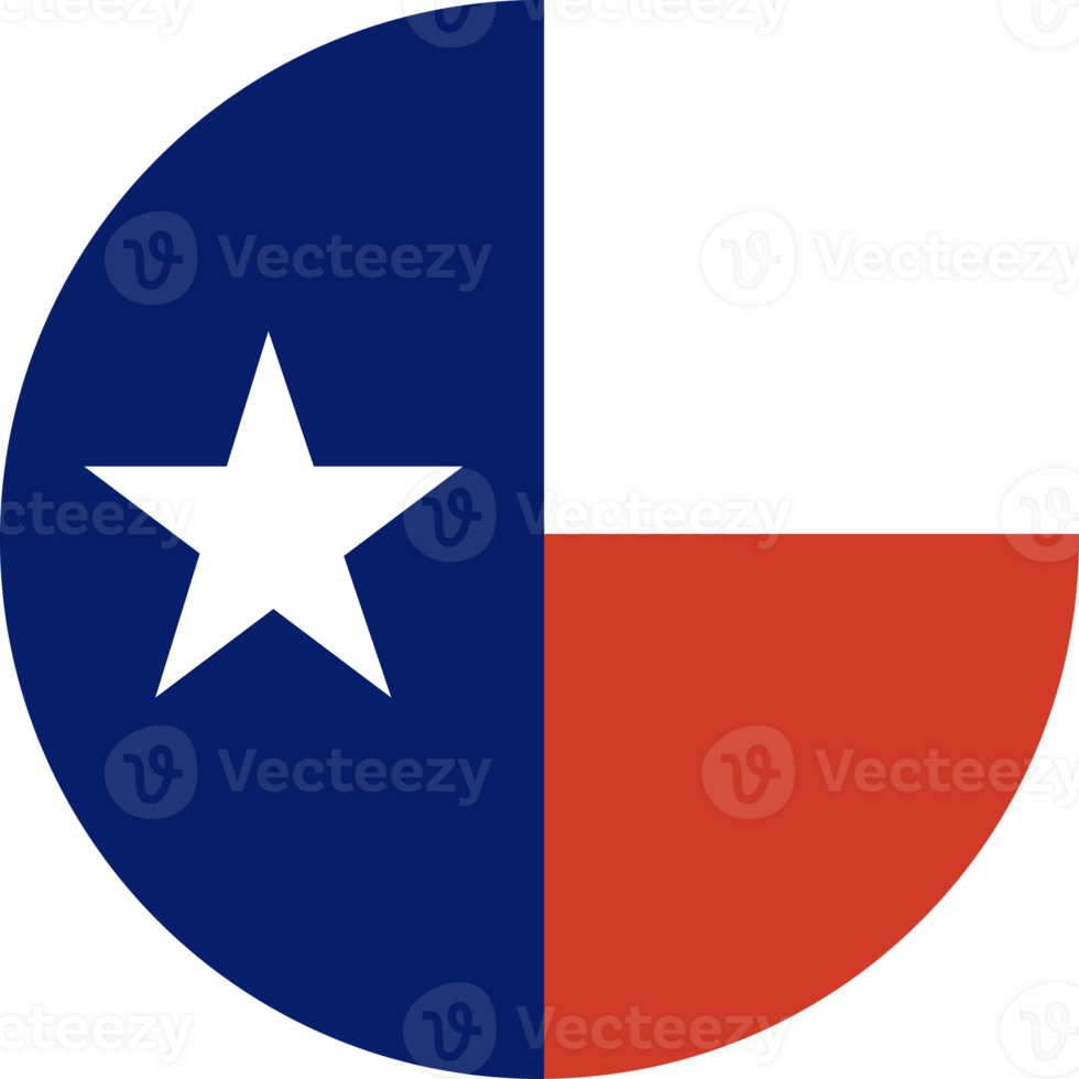 Texas round flag. Circular symbol. Button, banner, icon. National sign. png