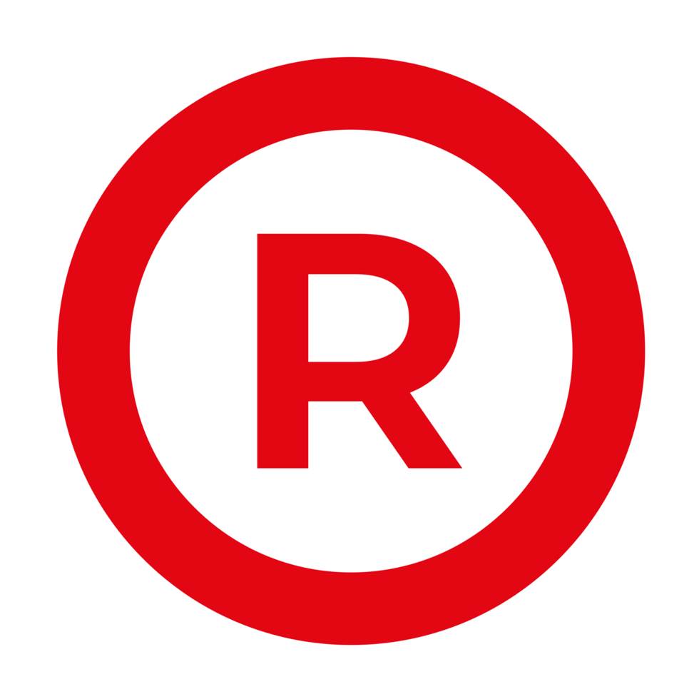 r symbol varumärke på transparent bakgrund png