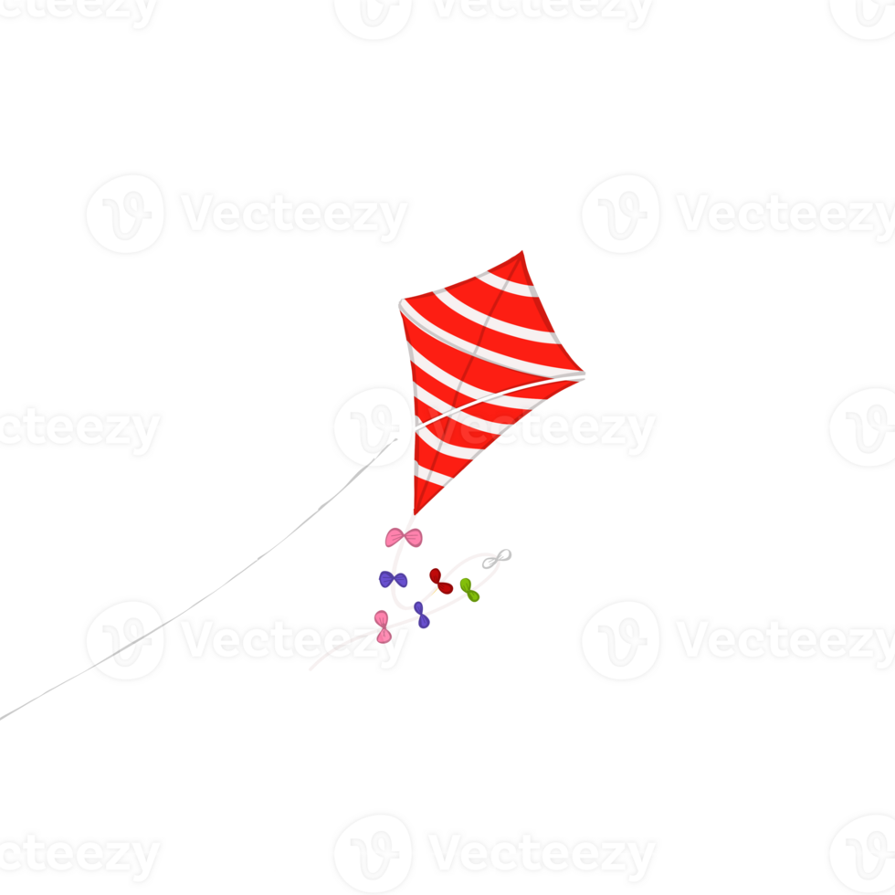 Line kite white and red png
