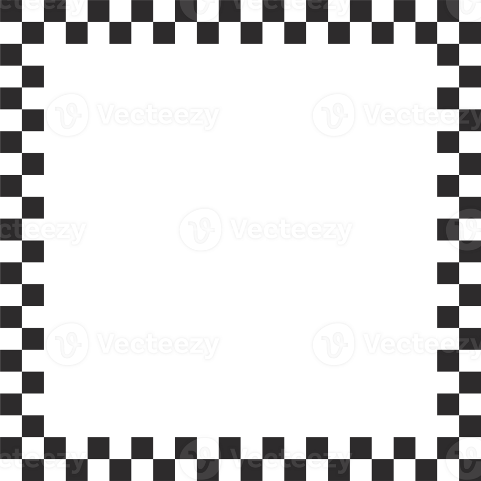 schaakbord plein kader met zwart en wit schaak patroon.y2k meetkundig vorm geven aan. retro groovy illustratie png