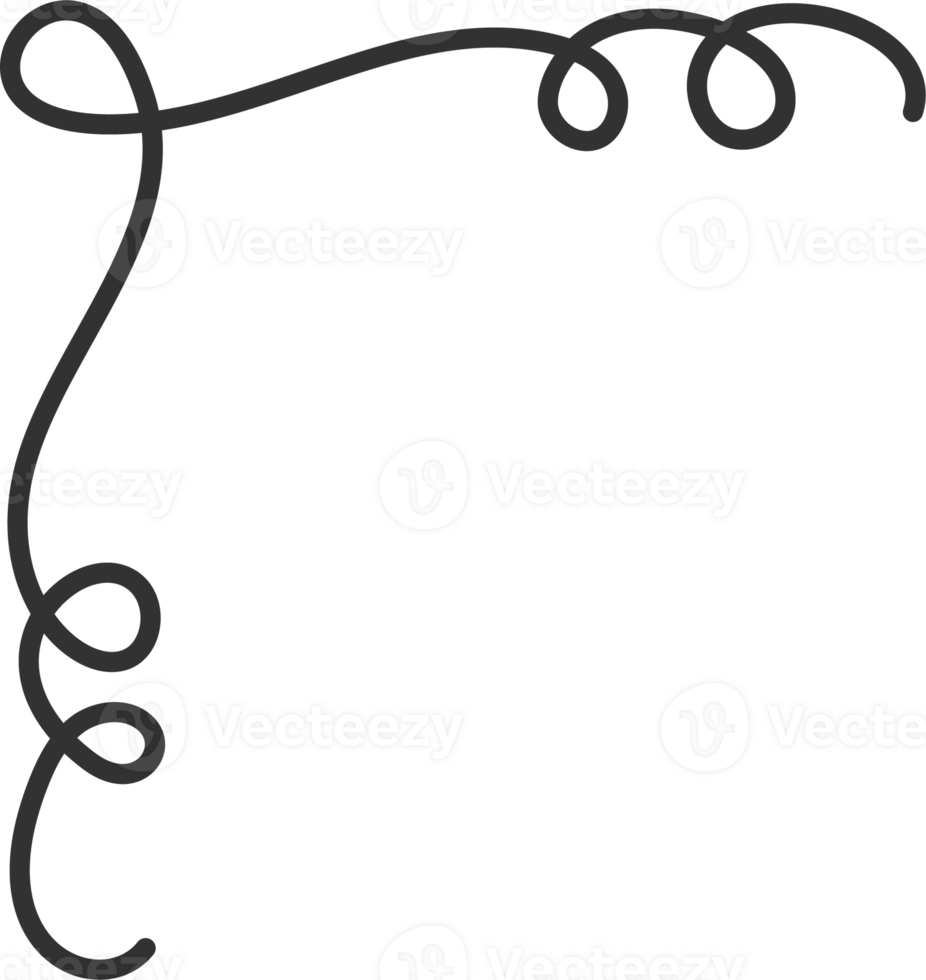 Underlines with swish swoosh and curly stroke. Swash hand drawn divider. Squiggle calligraphy element. Swirl doodle. png