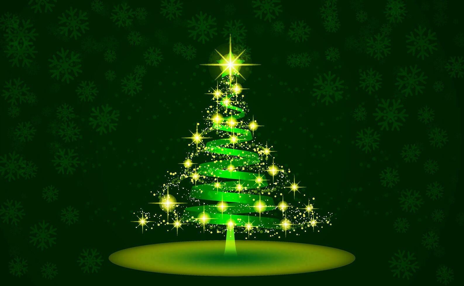 el magia Navidad verde árbol tarjeta. resumen Navidad árbol. vector ilustración.