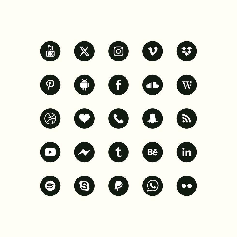 social media logos in a clear vector format