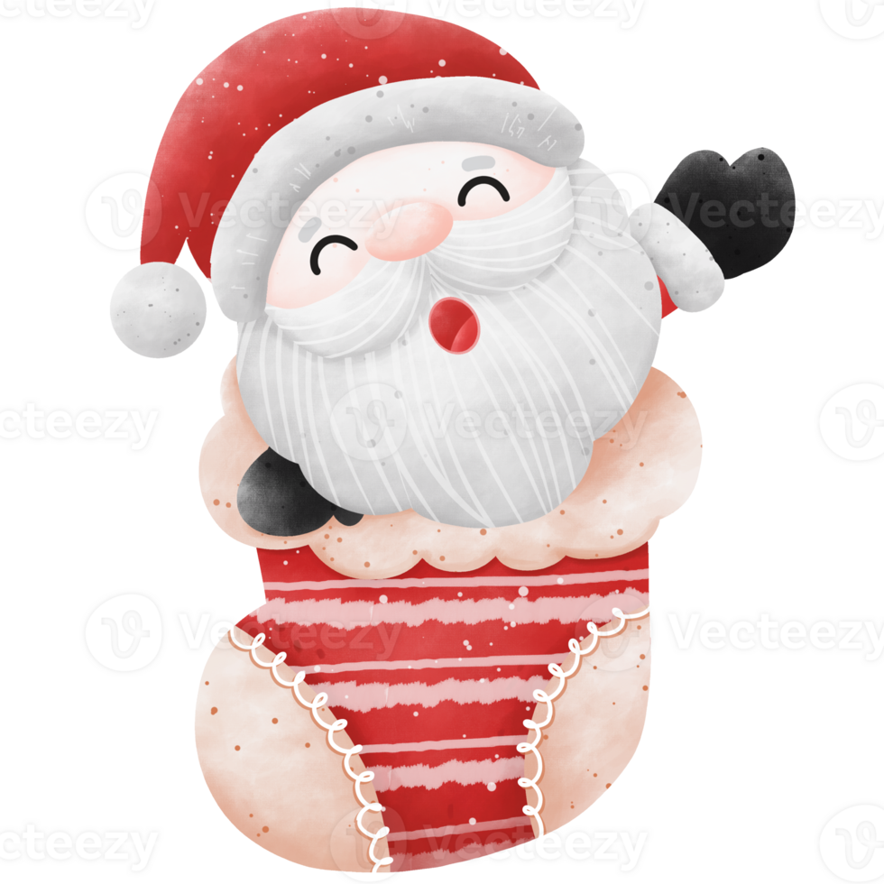 Christmas with santa claus in socks png