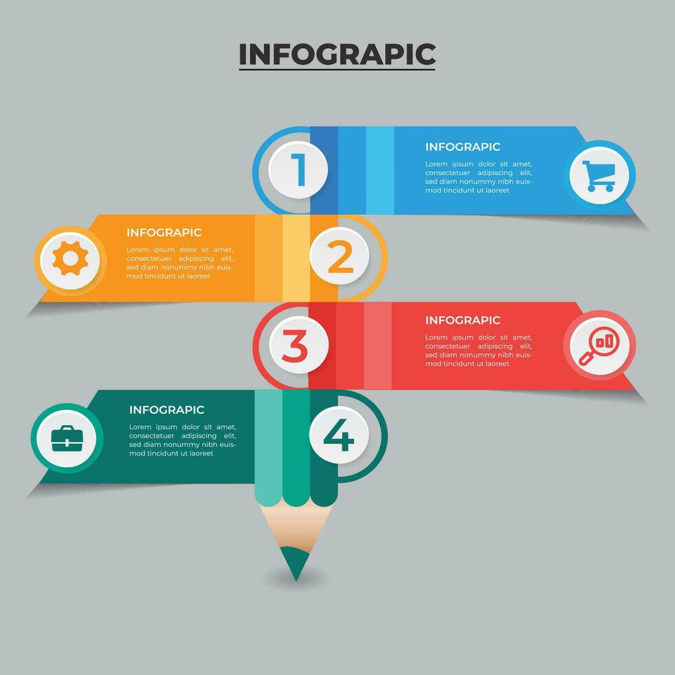 pencil infographics design for uses different options. Student pencil icon design . vector