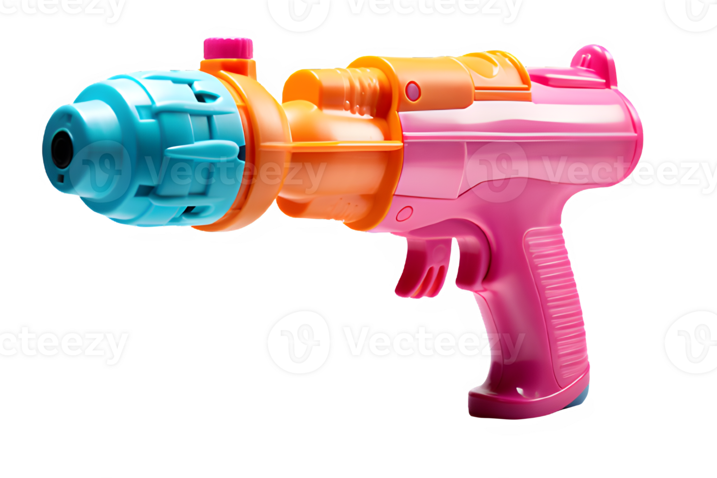 colorful water gun toy isolated on transparent background ,generative ai png