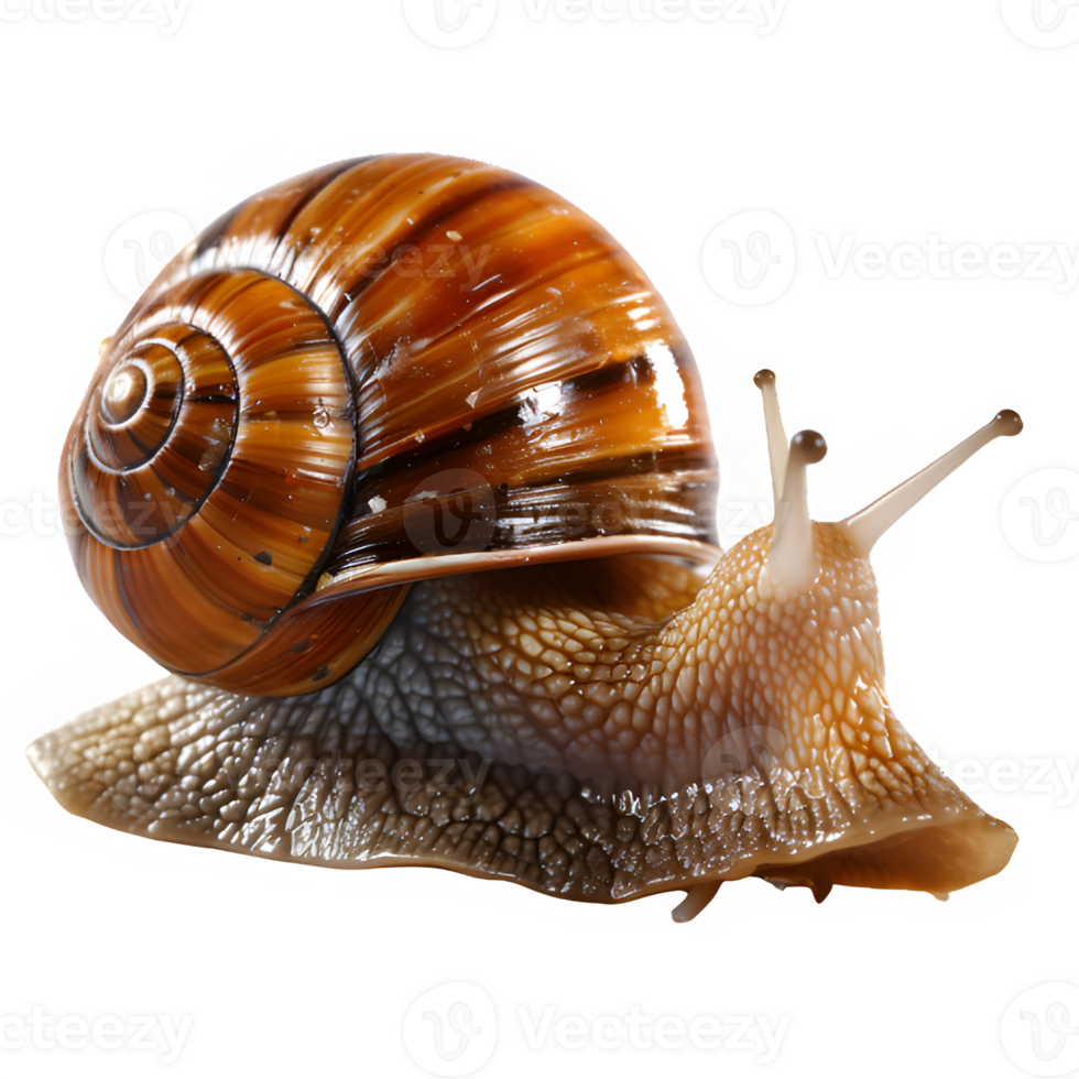 snail png ,snail side view isolated on transparent background ,generative ai