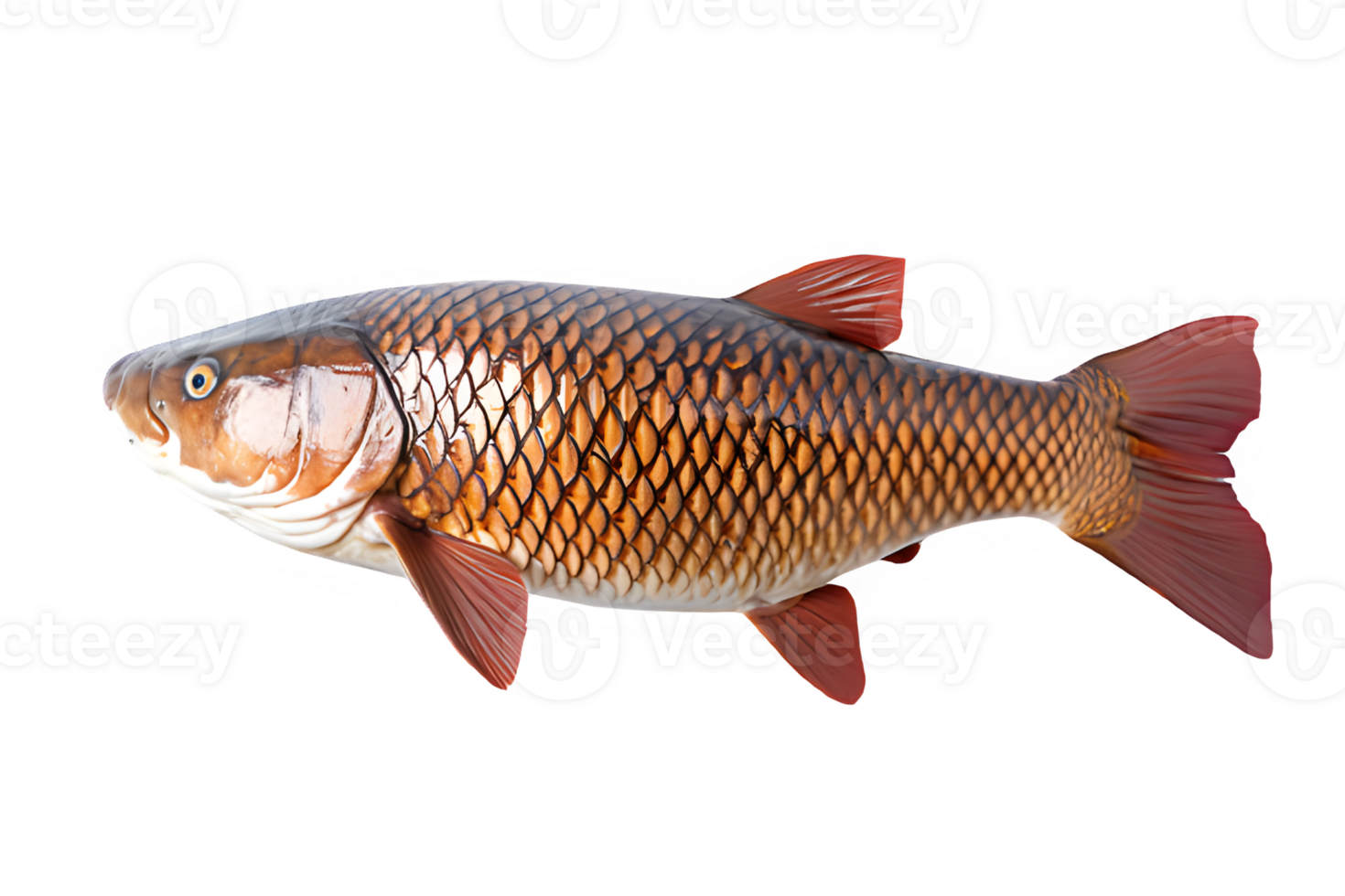 goldfish isolated on transparent background ,freshwater carp png ,generative ai