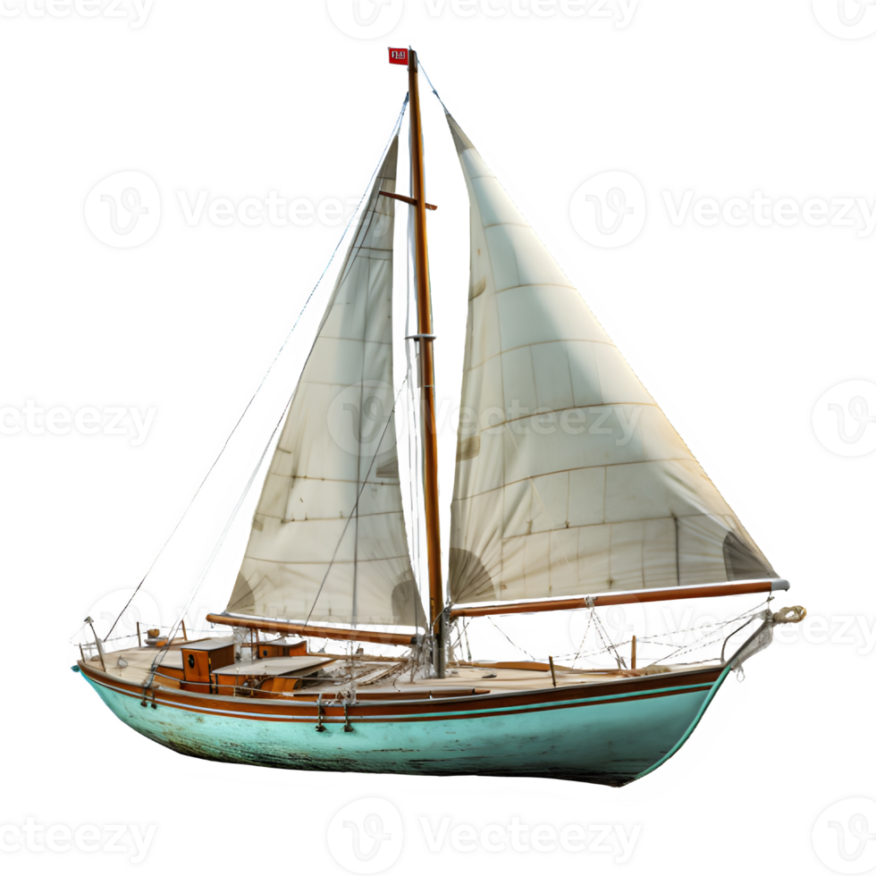 traditional sailing ship png ,wooden sailing boat isolated on transparent background ,generative ai