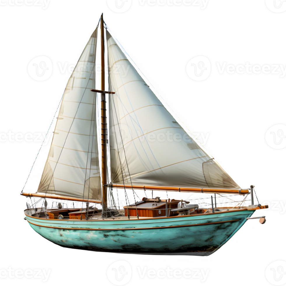 traditional sailing ship png ,wooden sailing boat isolated on transparent background ,generative ai