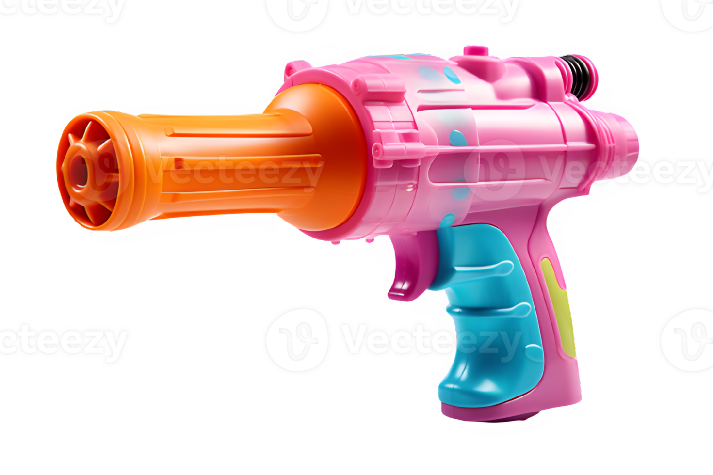 colorful water gun toy isolated on transparent background ,generative ai png