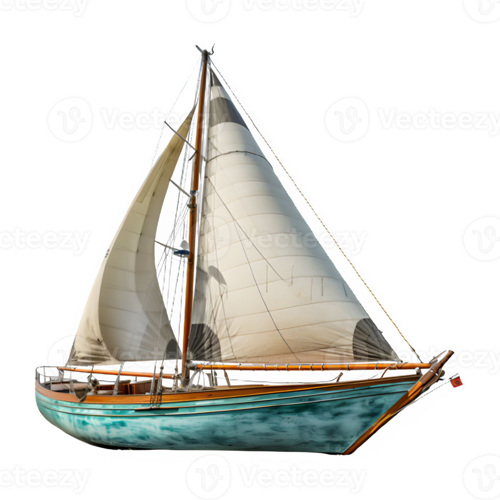 traditional sailing ship png ,wooden sailing boat isolated on transparent background ,generative ai