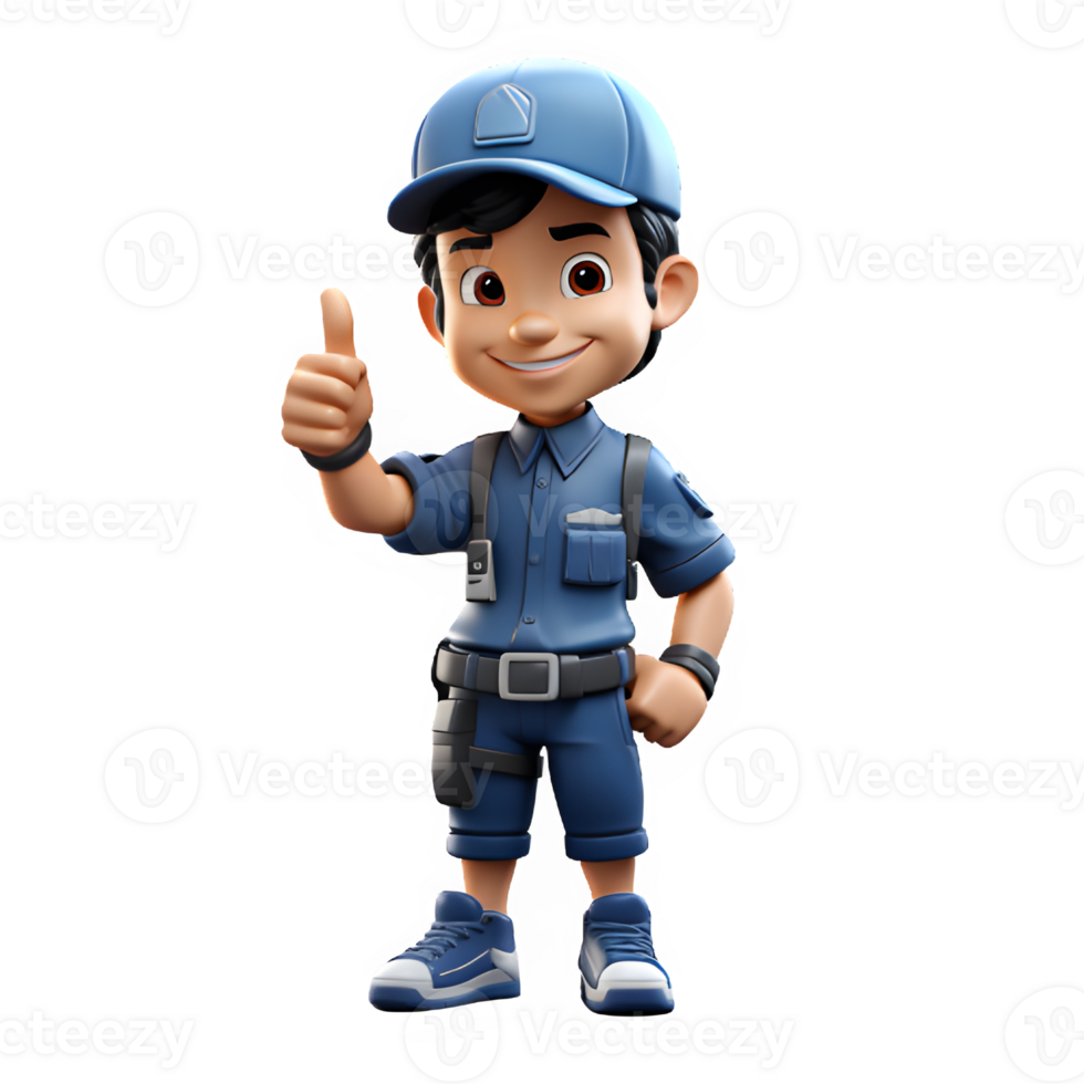 cartoon illustration of a post office courier isolated on transparent background ,generative ai png