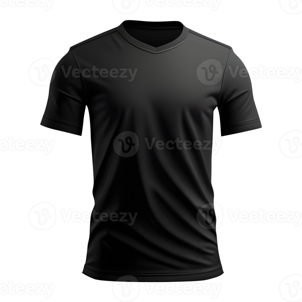 T shirt mockup, Black t-shirt isolated for your design, generative AI png
