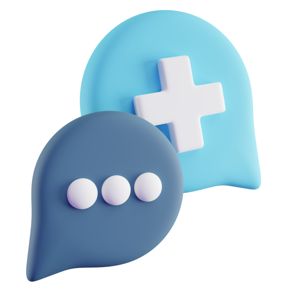 3D Illustration of Blue Medical Chat png