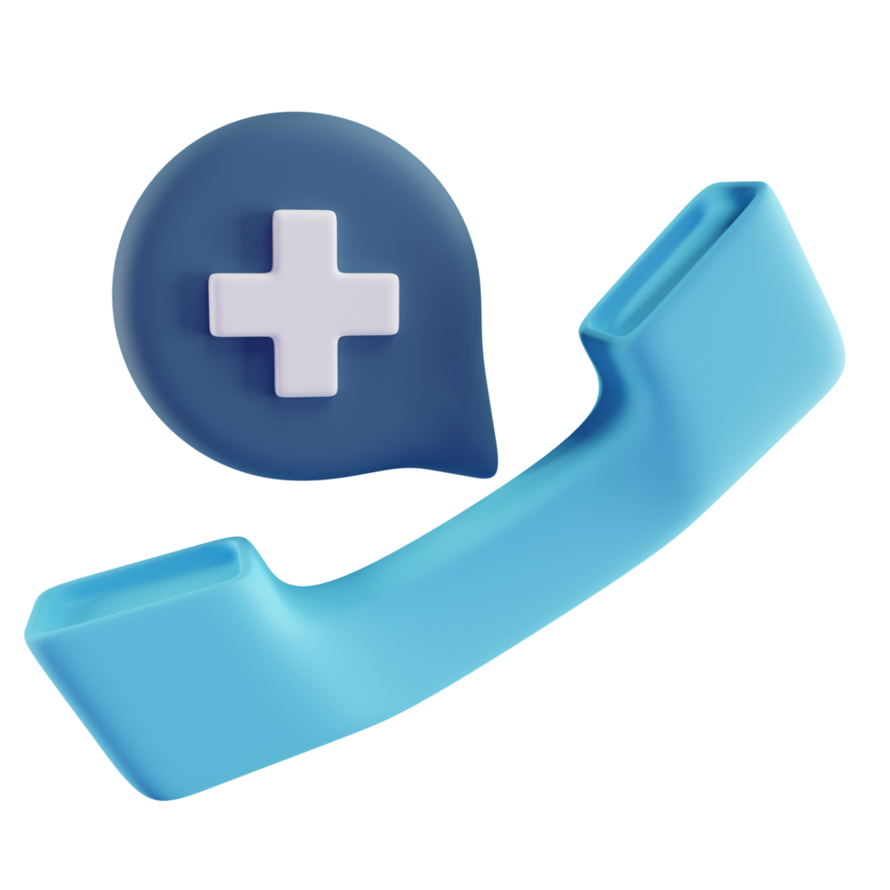 3D Illustration of Blue Emergency Call png