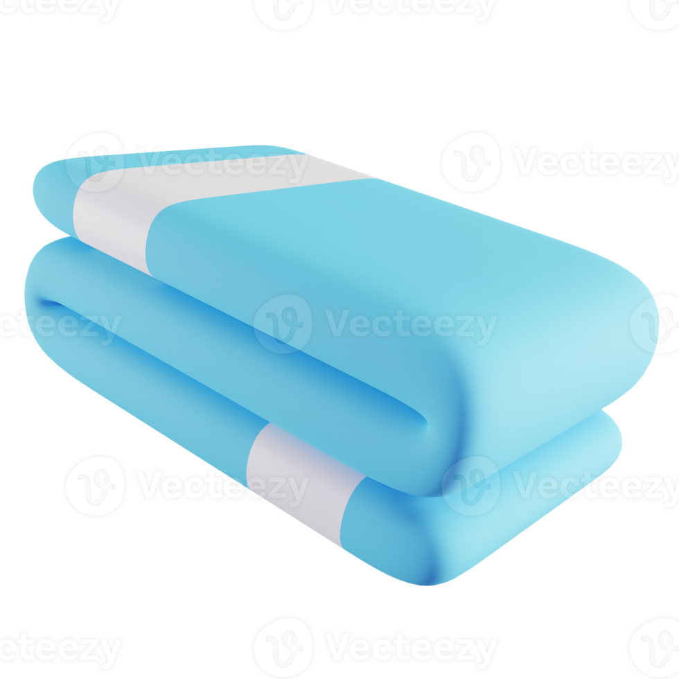 3D Illustration of Blue Towels png