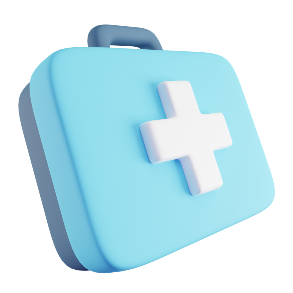 3D Illustration of Blue First Aid Kit png