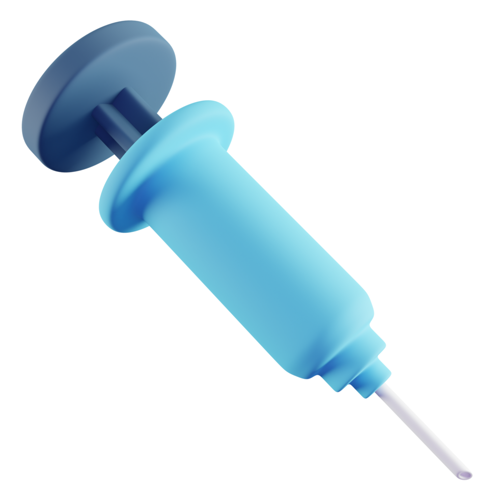 3D Illustration of Blue Syringe png