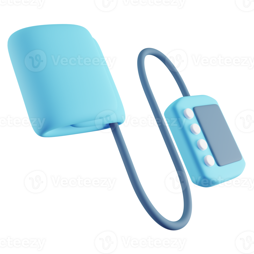 3D Illustration of Blue Blood Pressure Device png