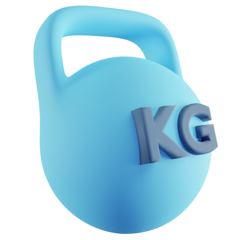 3D Illustration of Blue Kettlebells png