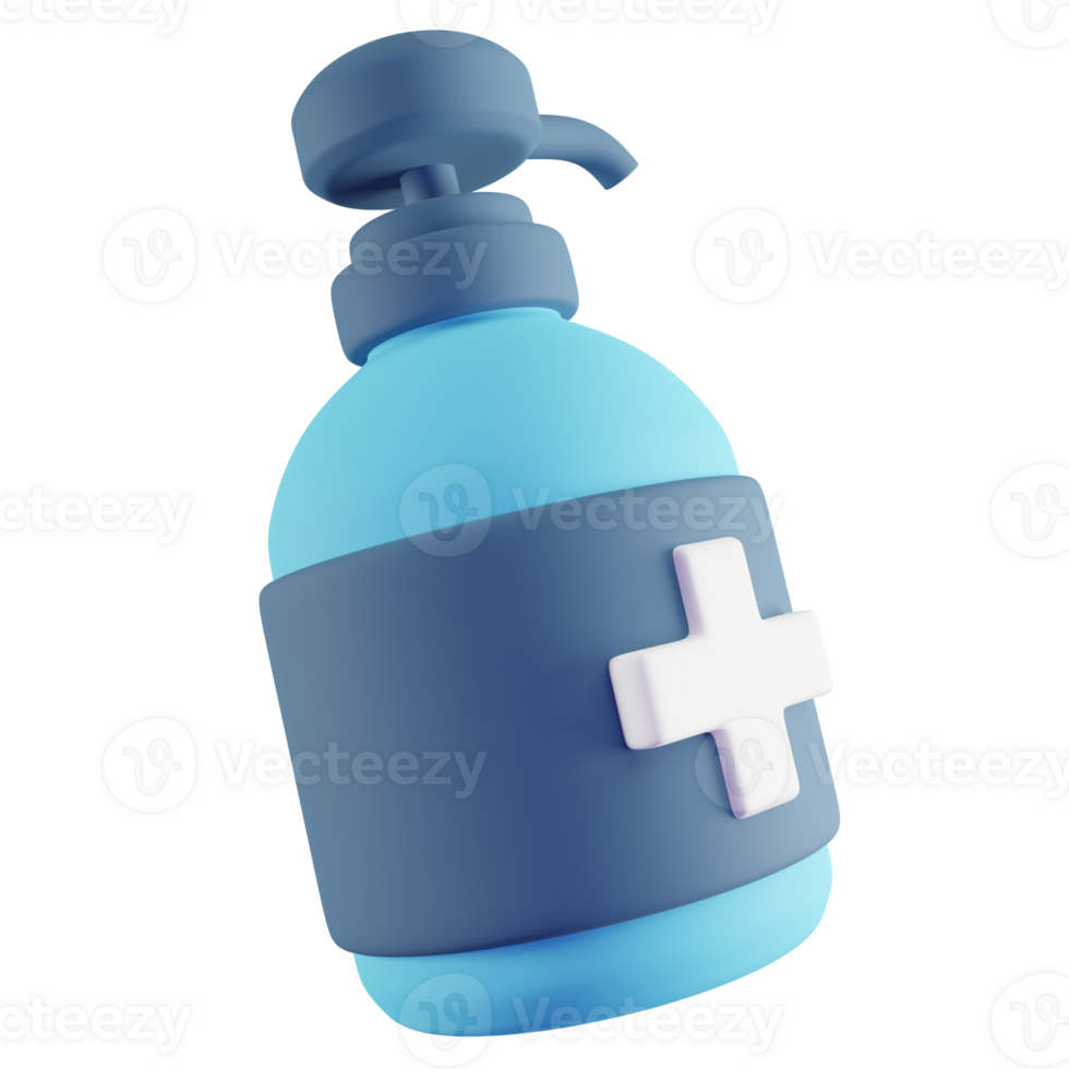 3D Illustration of Blue Hand Sanitizer png