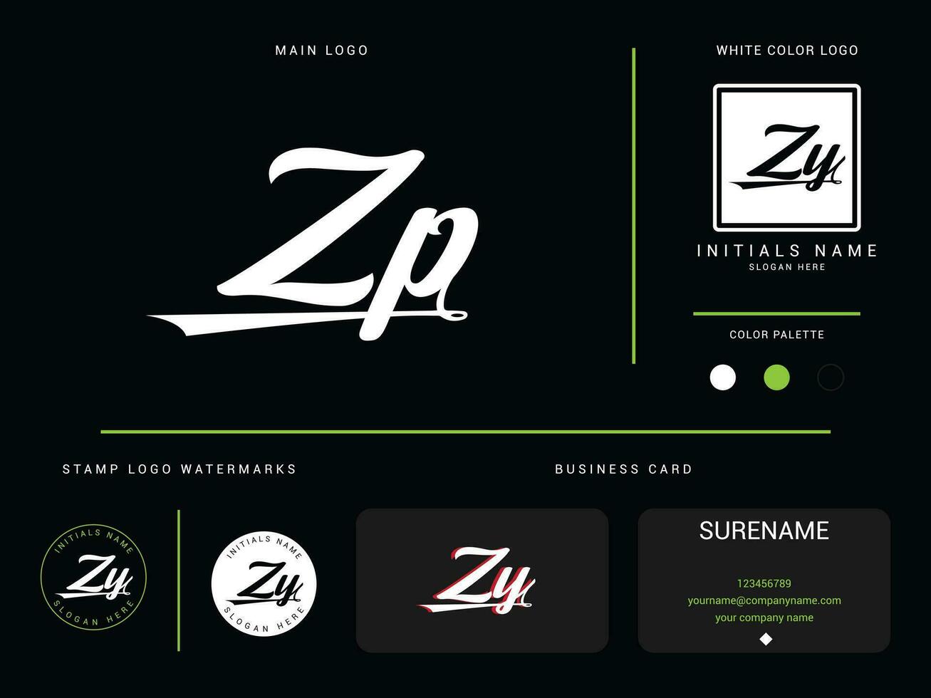 Monogram Zp Logo Vector, Initial Apparel Zp pz Luxury Fashion Logo Letter Design vector