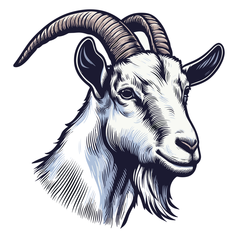 Beautiful Mountain Goat Silhouette - Ai Generative png