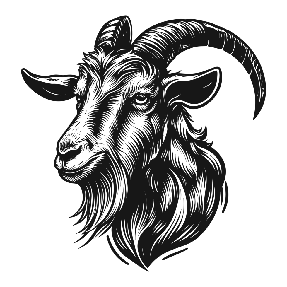 Beautiful Mountain Goat Silhouette - Ai Generative png