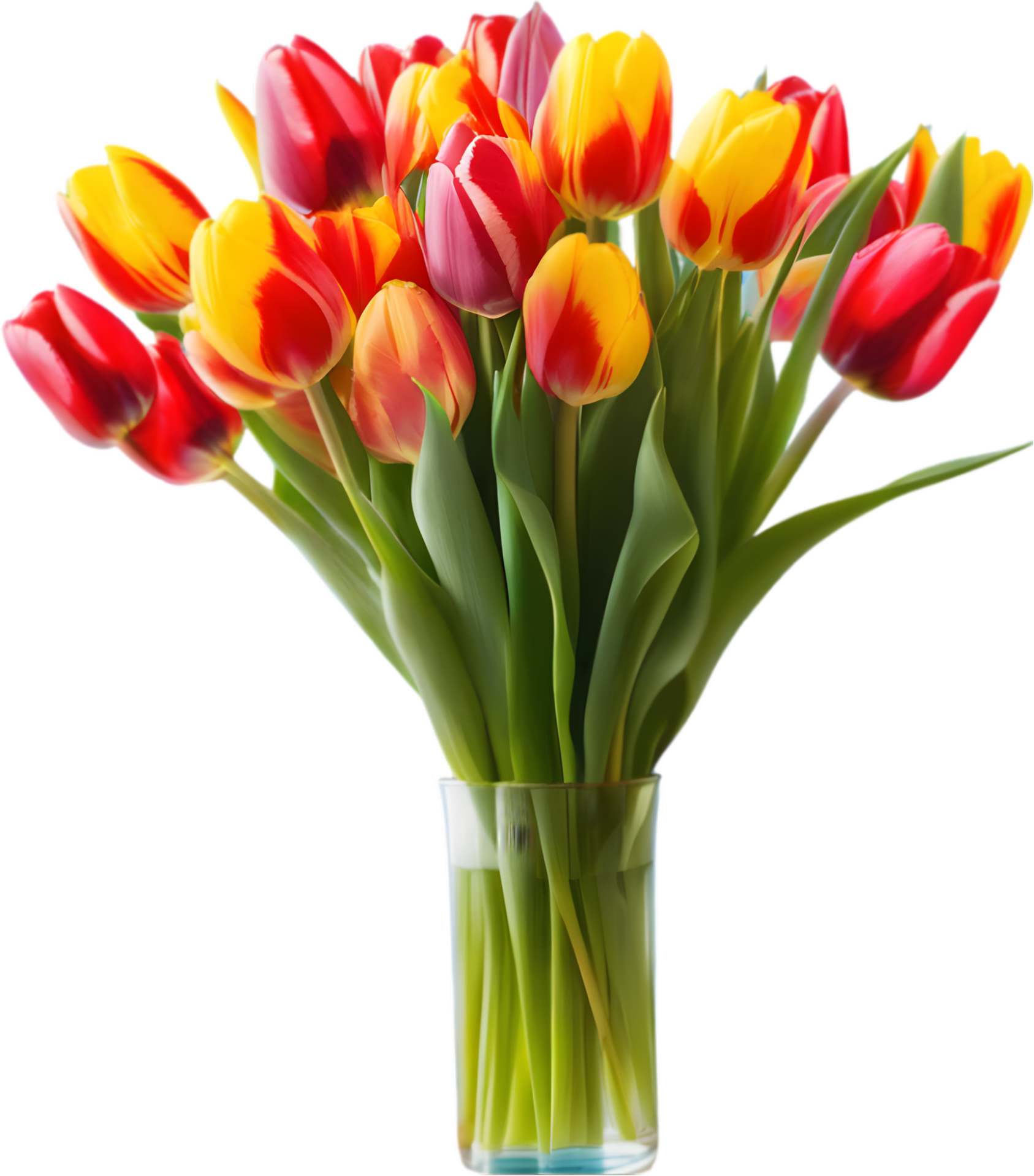 Bouquet of tulips in a jar. AI-Generated 32480701 PNG