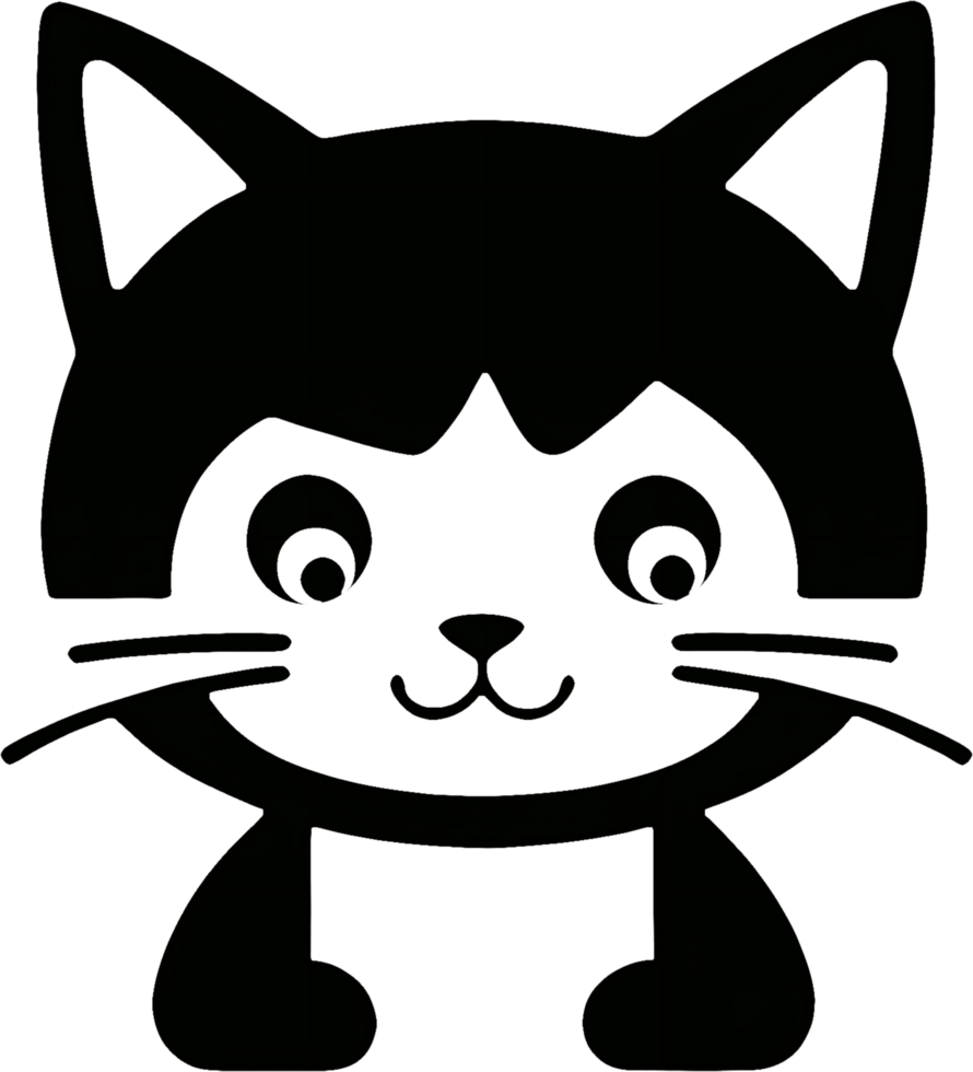A drawing of a cute cartoon cat. AI-Generated. png