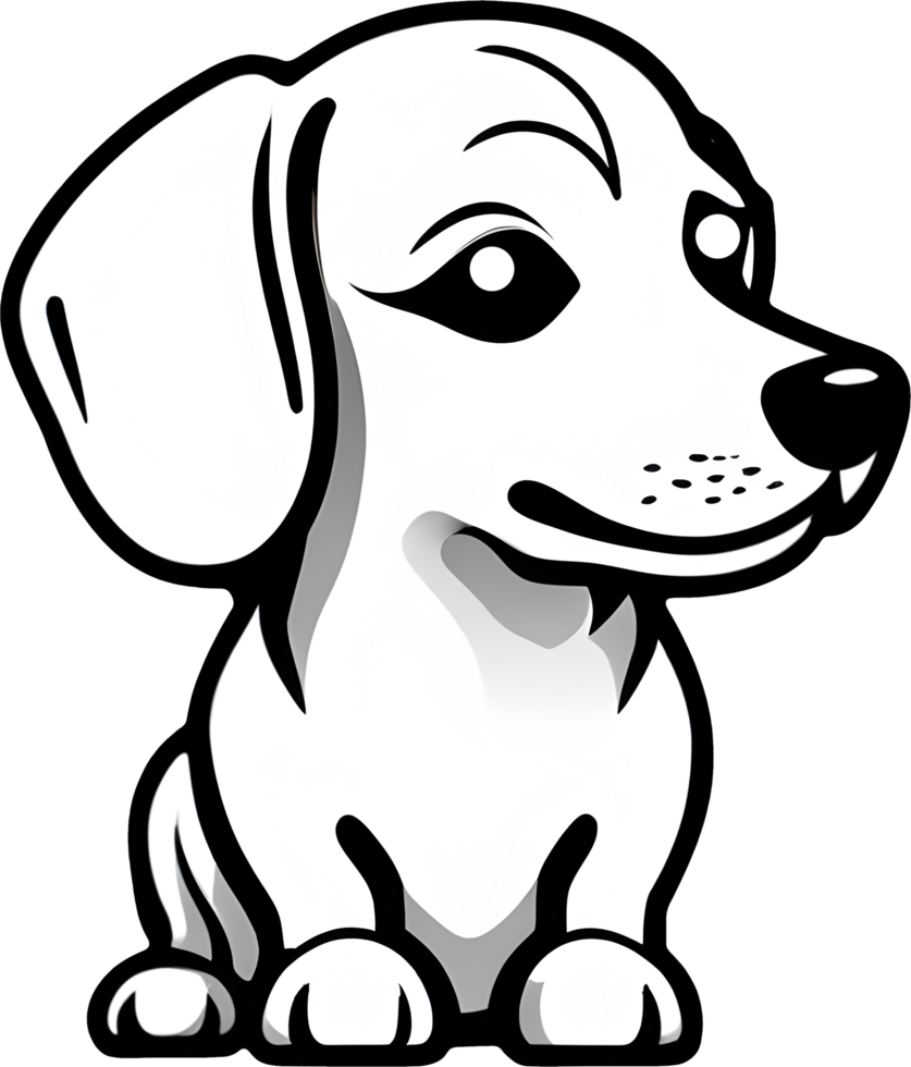 Drawing of a cute dog. AI-Generated. png