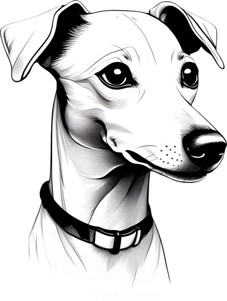 Drawing of a cute dog. AI-Generated. png