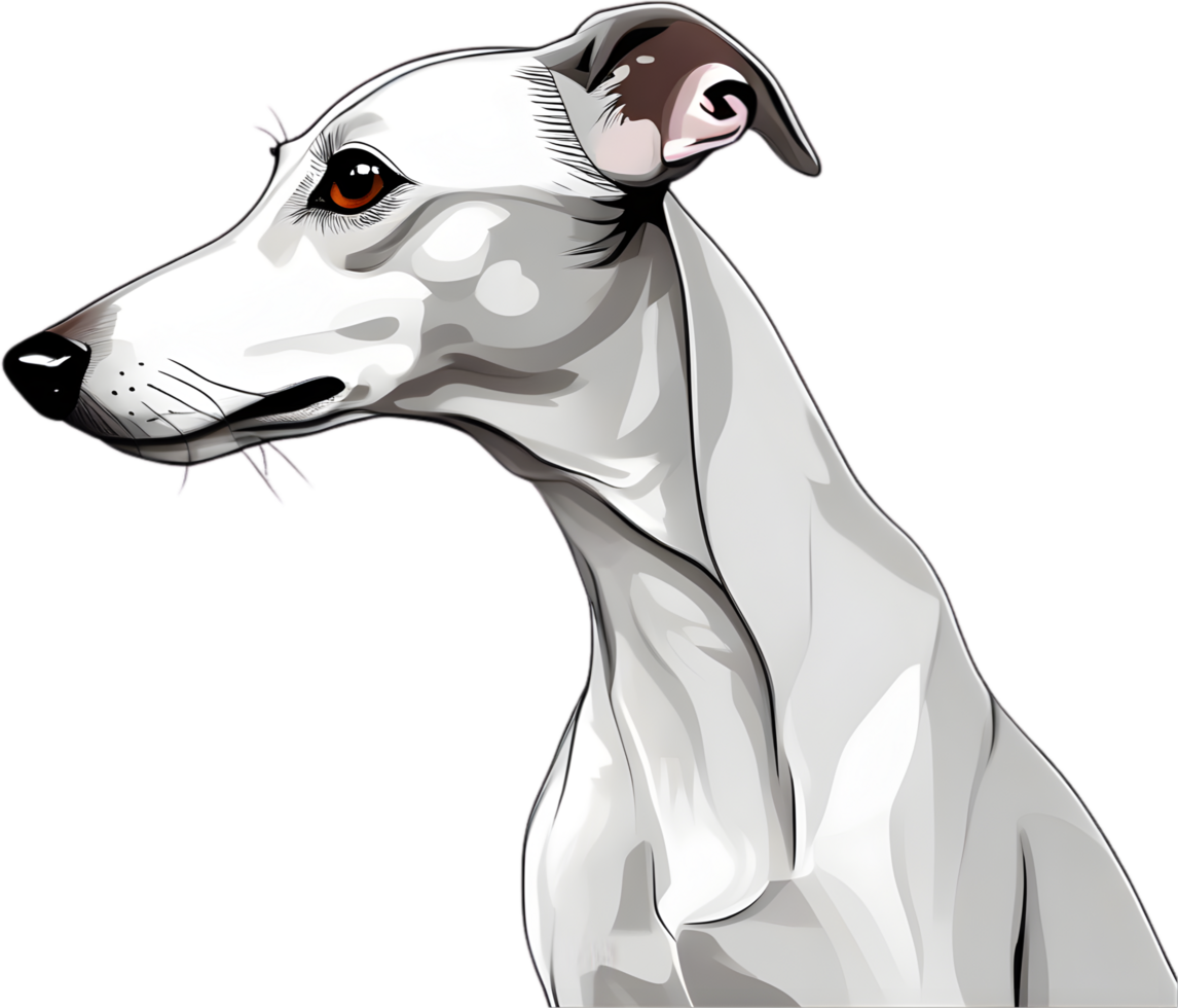 Drawing of a cute dog. AI-Generated. png