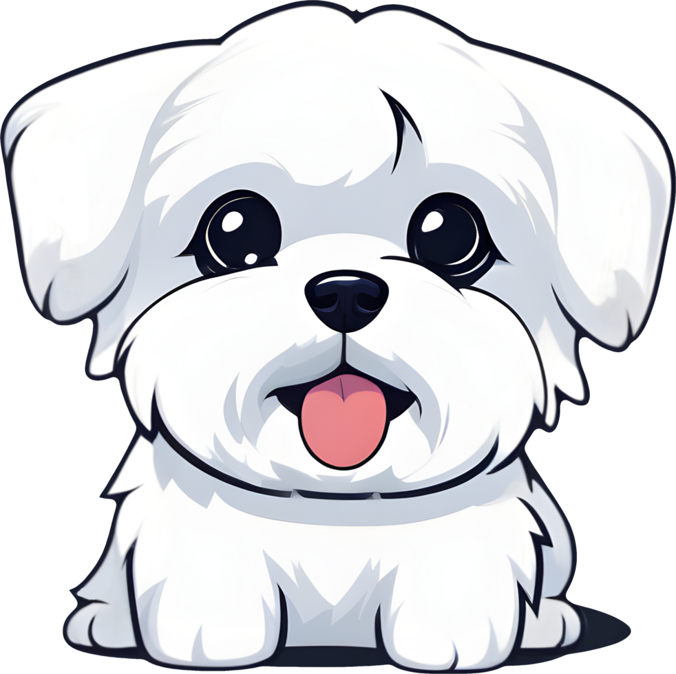 A cartoon drawing of a dog. AI-Generated png