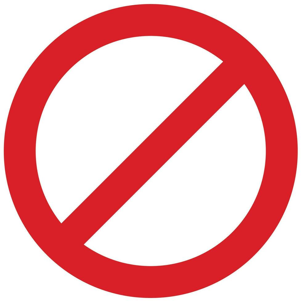 No entry, stop, prohibited, warning traffic sign red color icon, banner vector illustration.