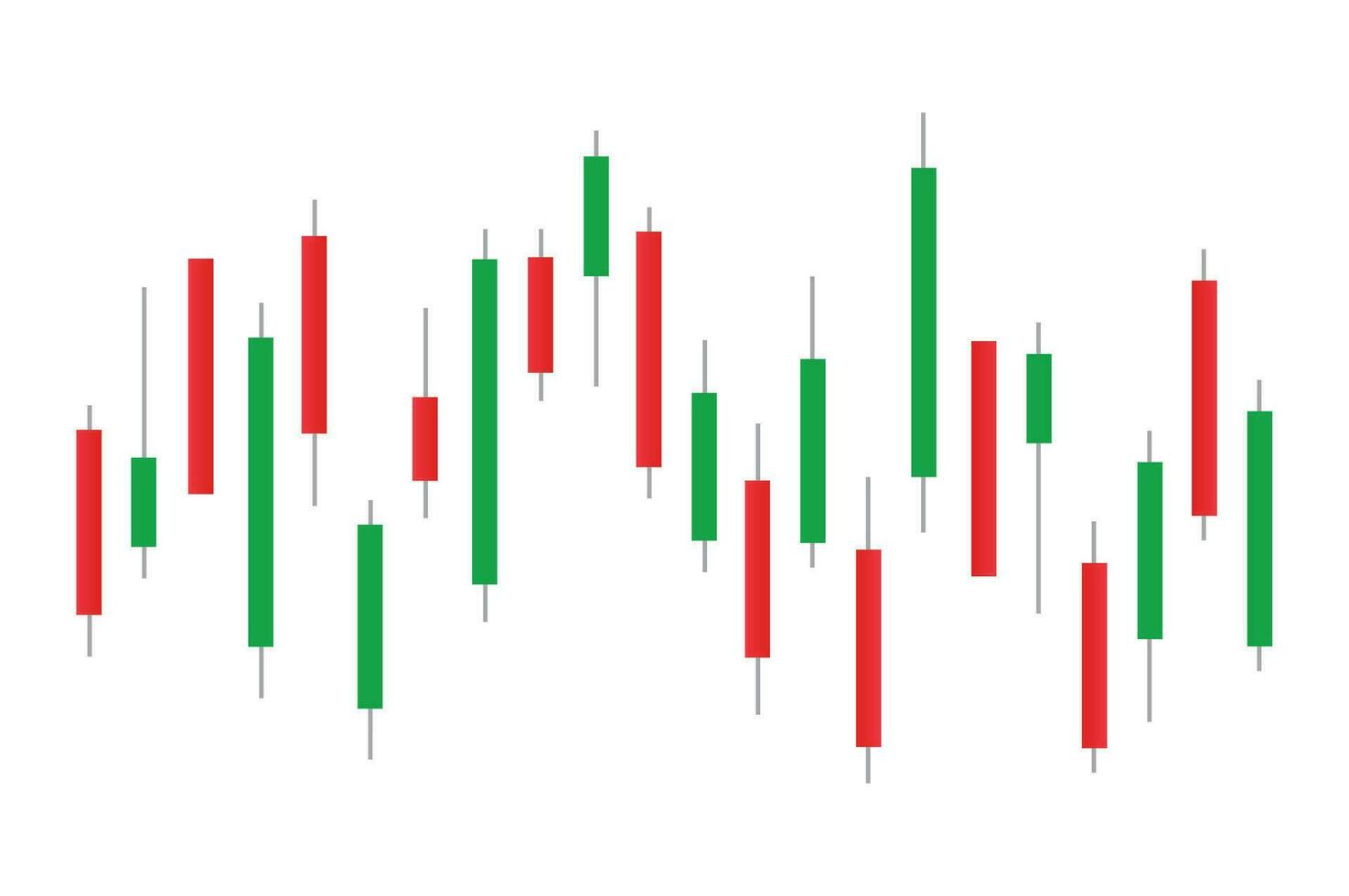 Stock market bar graph, candlestick chart, finance trade data, vector illustration.