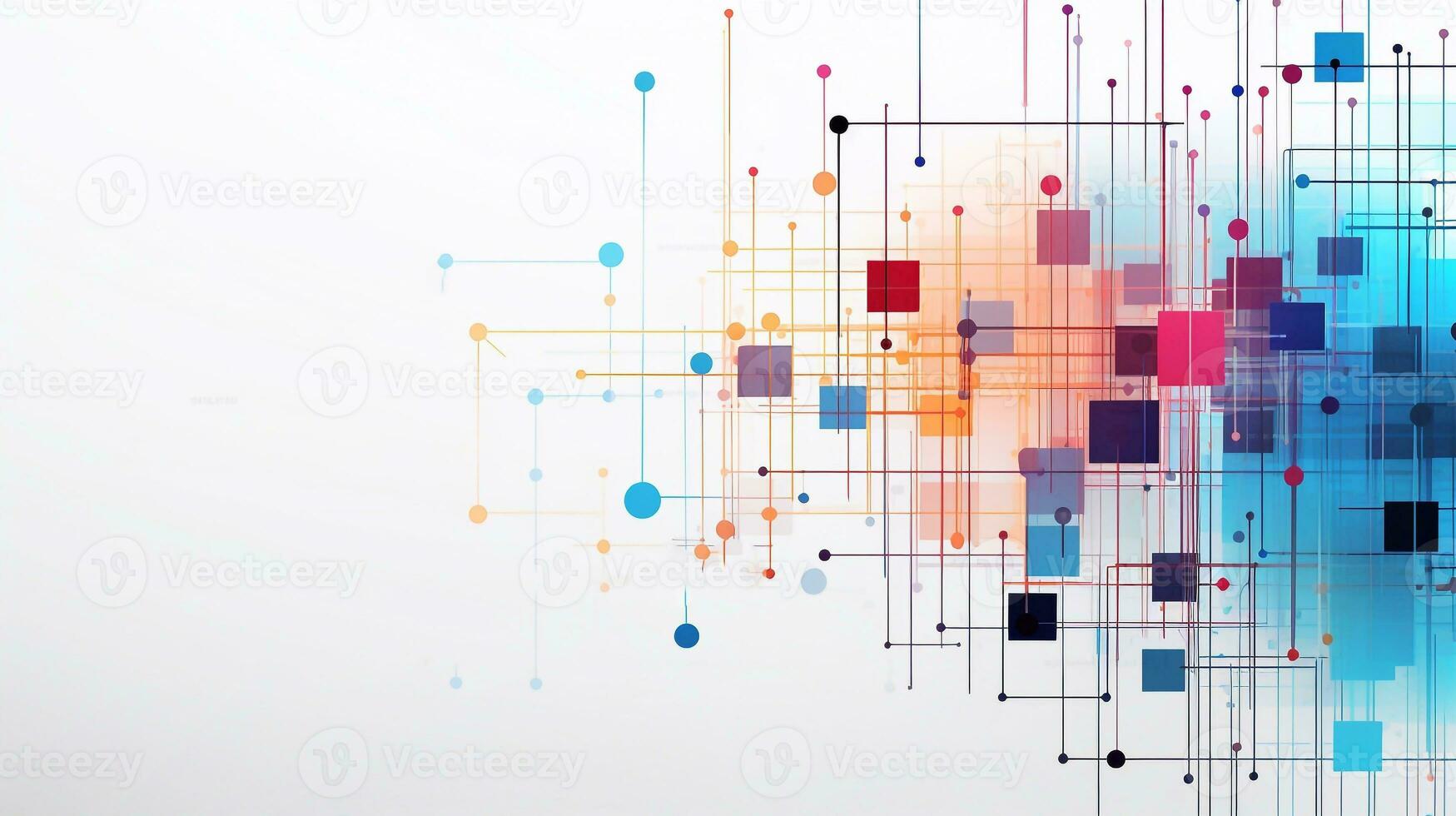 A imag of Abstract technology background with hexagons and lines and boxes. Vector Illustration. Generative AI photo